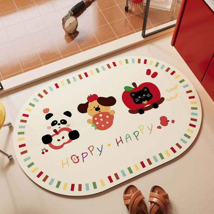 Playful Cartoon Animal Area Mat Bowlift