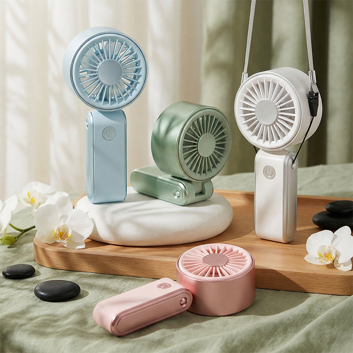 Cooling portable handheld bear-ear mini fan with adjustable tilt USB rechargeable desktop stand Bowlift