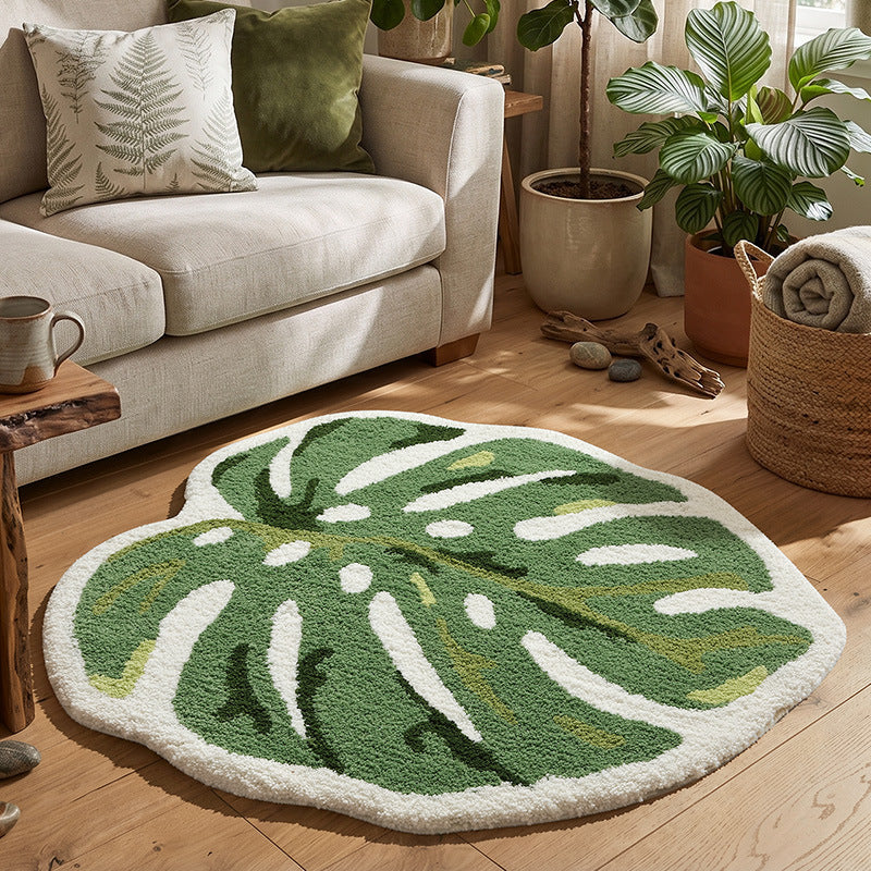 Monstera Leaf Shaped Area Rug Bowlift