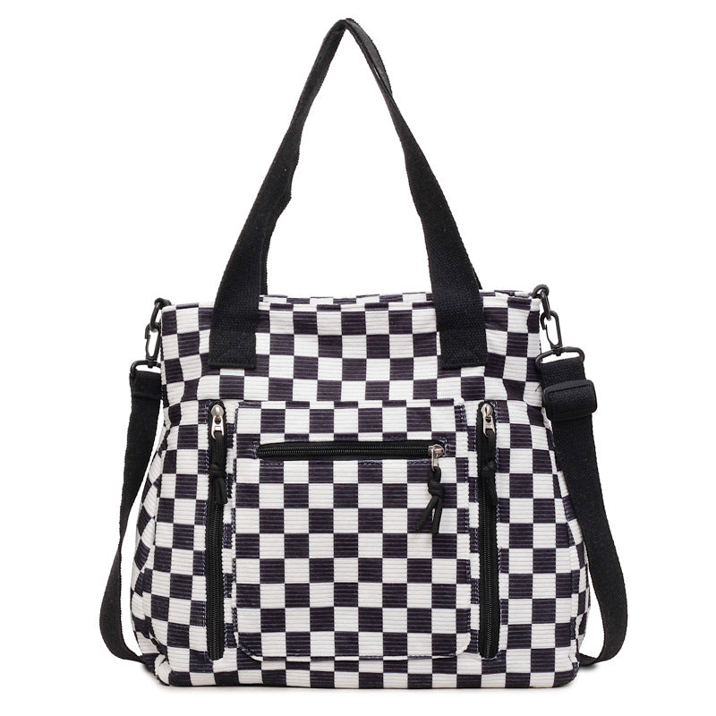 Versatile Checkered Tote Bag Bowlift