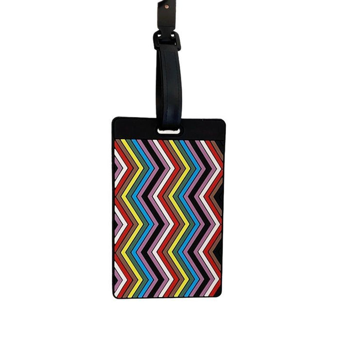 Vibrant Chevron Pattern Luggage Tag Bowlift