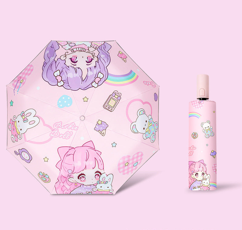 Unisex Foldable Umbrella with Cheerful Animal Motif Bowlift