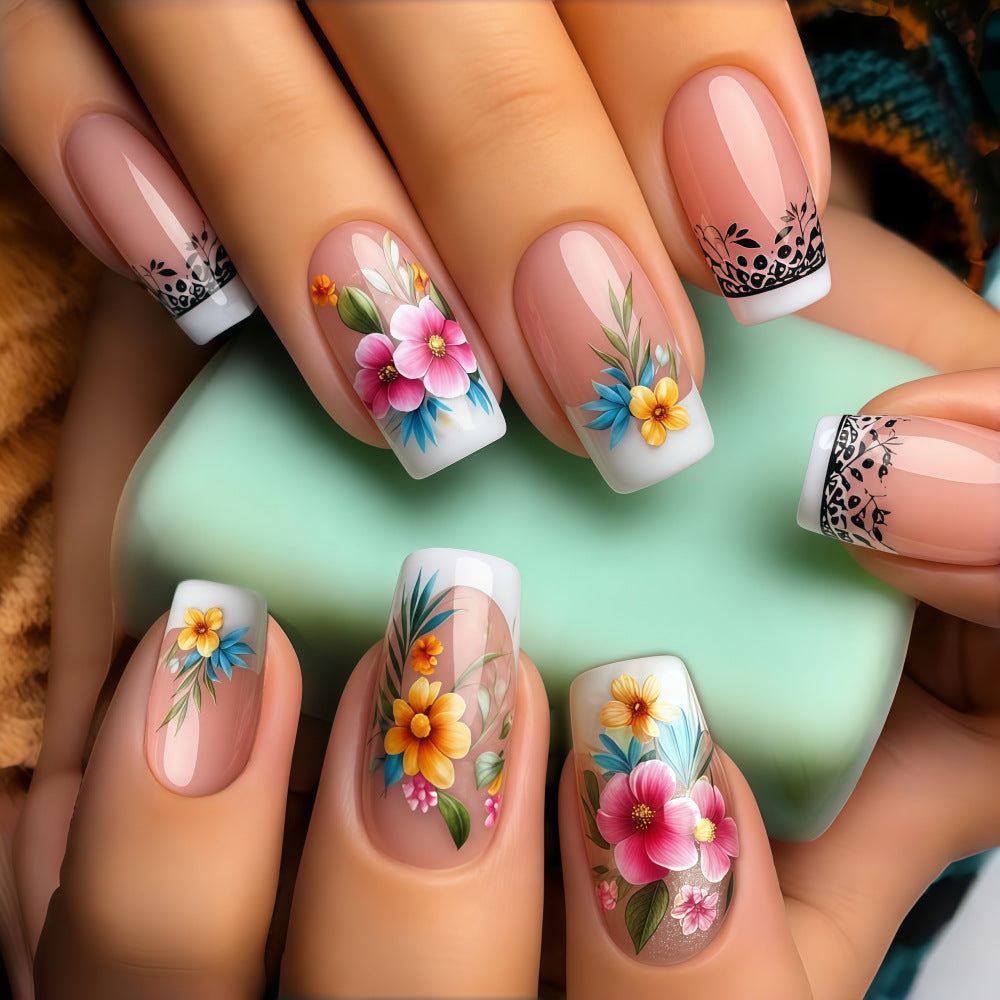 Exquisite artificial nails with floral patterns Bowlift