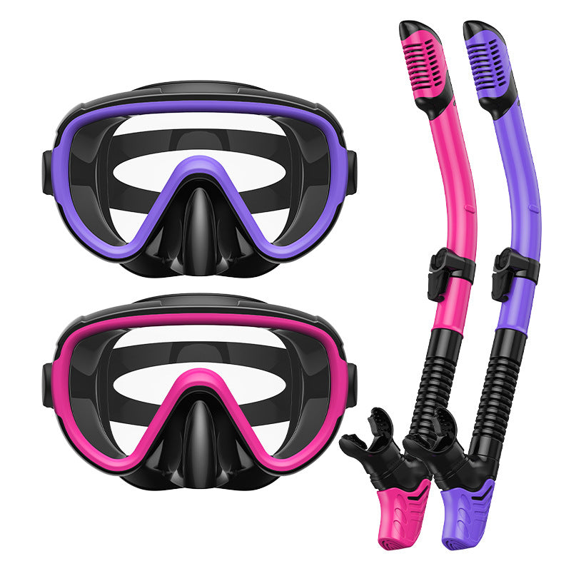 Premium dive mask with anti-fog function and flexible breathing tube Bowlift