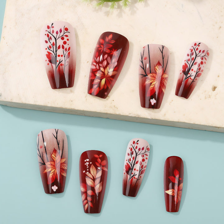 Artificial nails with floral design Bowlift