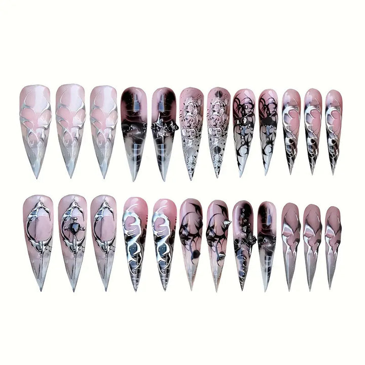 Artistic Gothic Stiletto Press-On Nails Bowlift