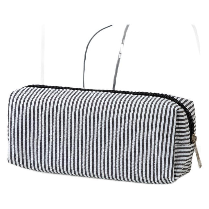 Striped Zippered Pencil Case Bag Bowlift