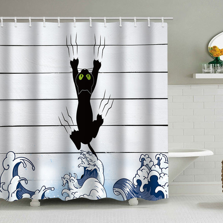 Artistic Dog Illustration Shower Curtain Bowlift