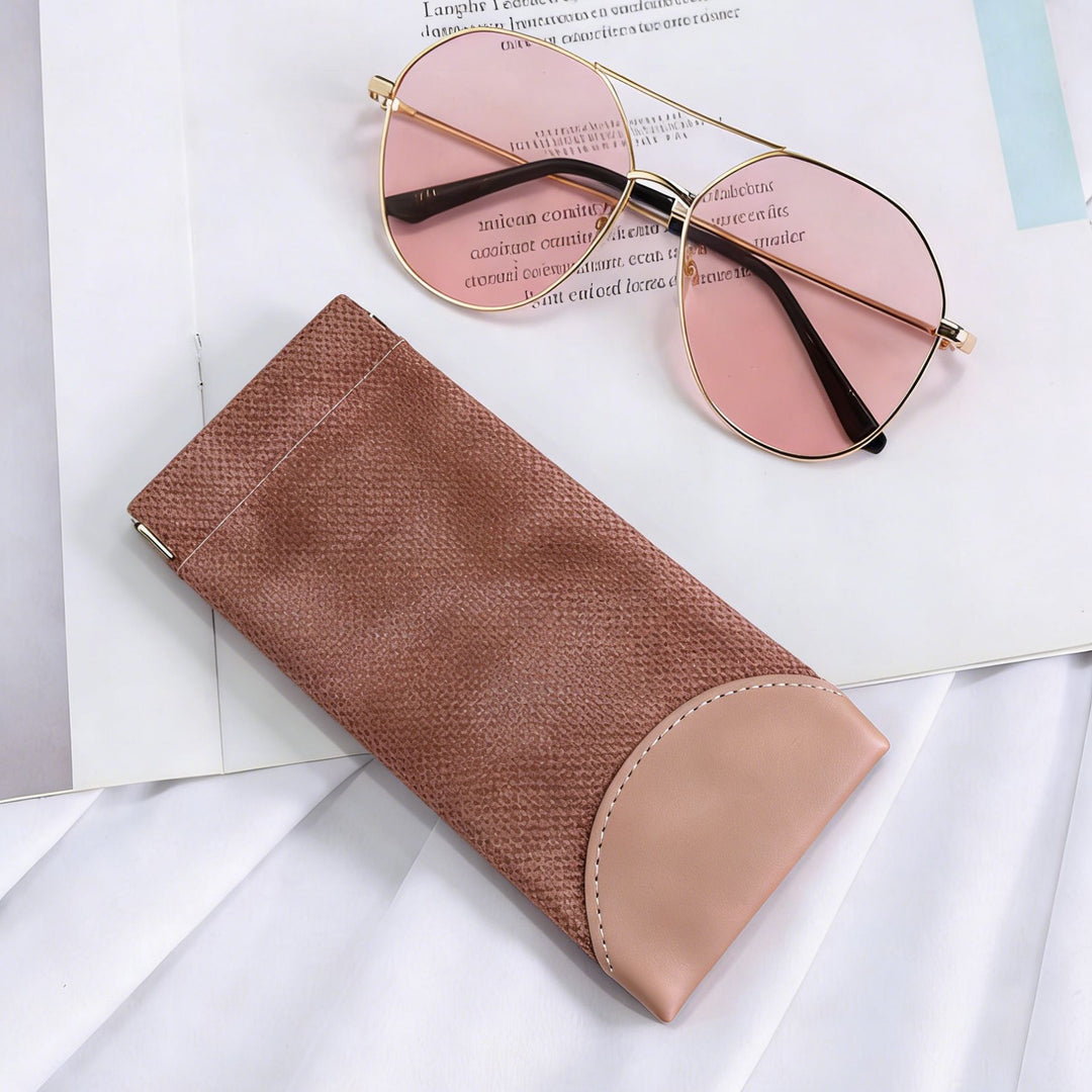 Luxurious Textured Leather Eyewear Case Bowlift