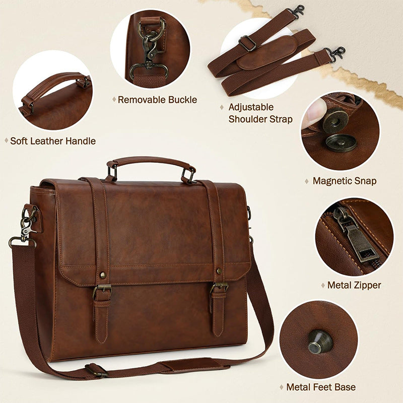 Briefcase Made of High-Quality Leather Bowlift