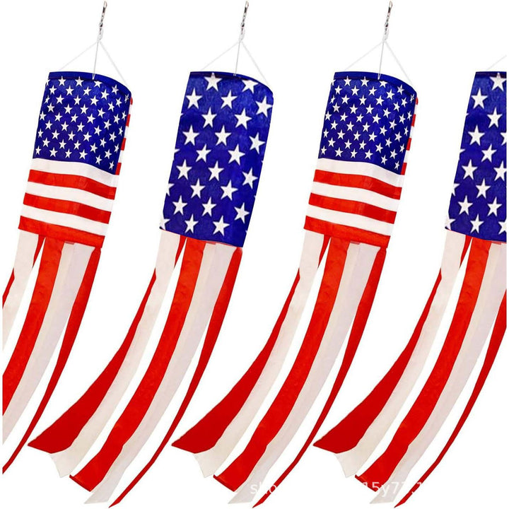 Unisex nan tubular windsock wind streamer with long ribbon tails and swivel hook Bowlift