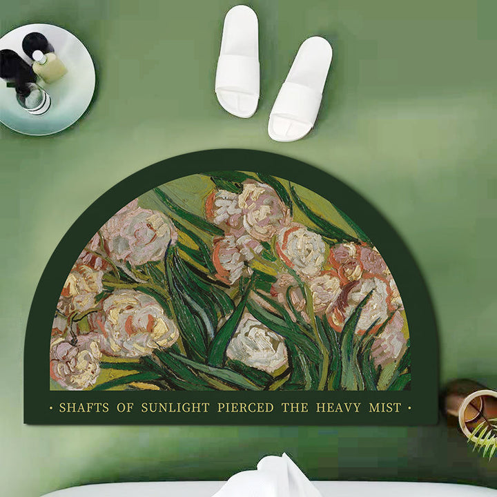 Floral Design Shower Mat Bowlift