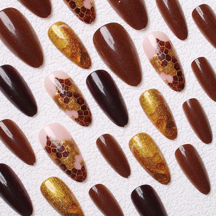 Artistic Textured Press-On Nails Bowlift