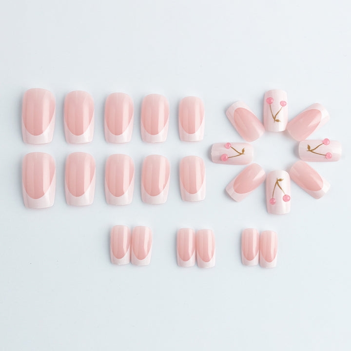 Elegant Cherry Blossom Gel Nail Art Bowlift