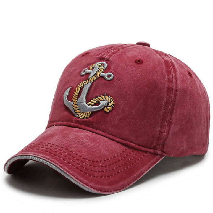 Men's Marine-Themed Embroidered Cotton Cap Bowlift