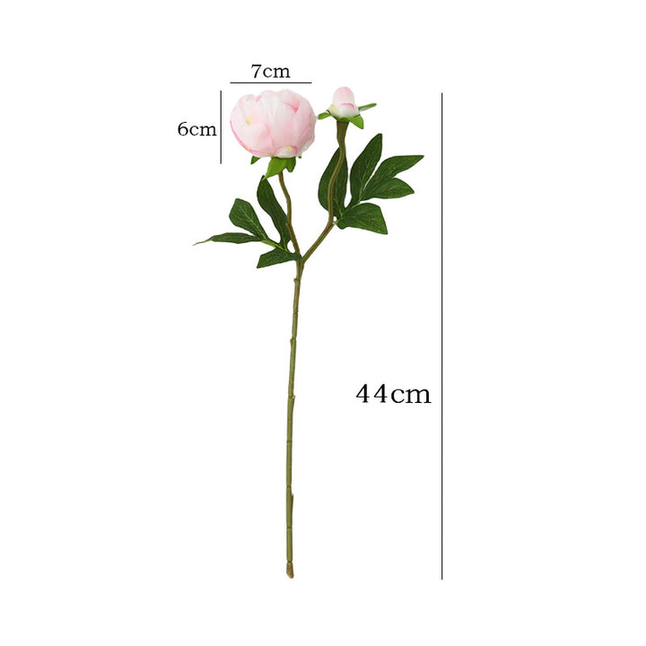 Realistic silk peony stem with buds and flexible long stem Bowlift