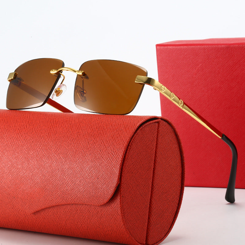 Women's fashionable sunglasses in elegant rectangular design with high-quality metal frame Bowlift