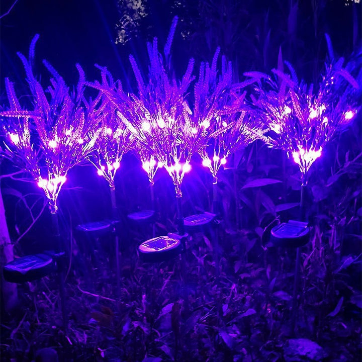 Solar LED Faux Lavender Garden Stake Lights Bowlift
