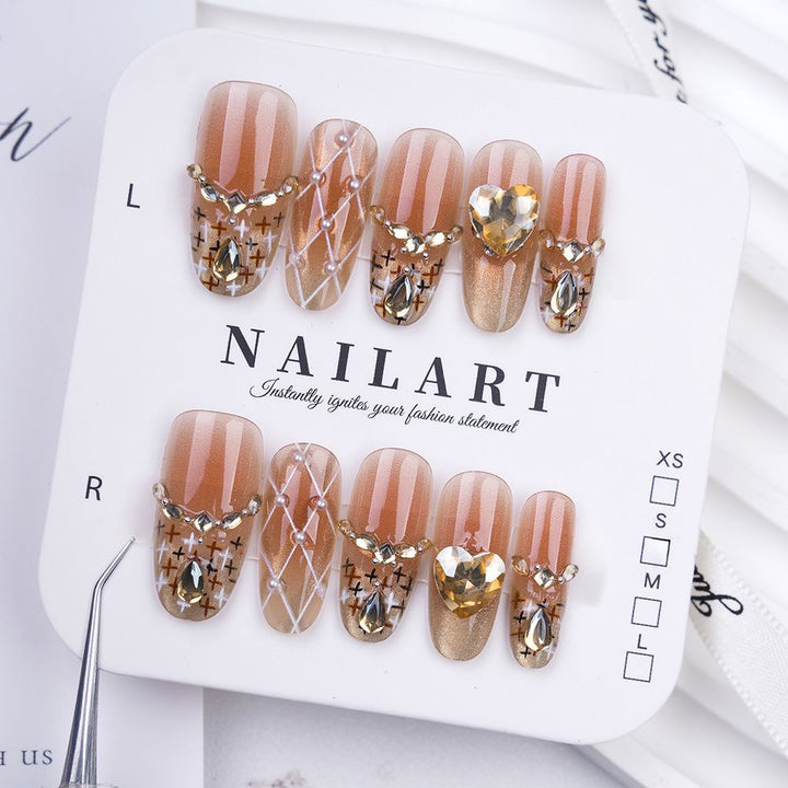 Artistic Press-On Nail Set with Cute Character Designs Bowlift