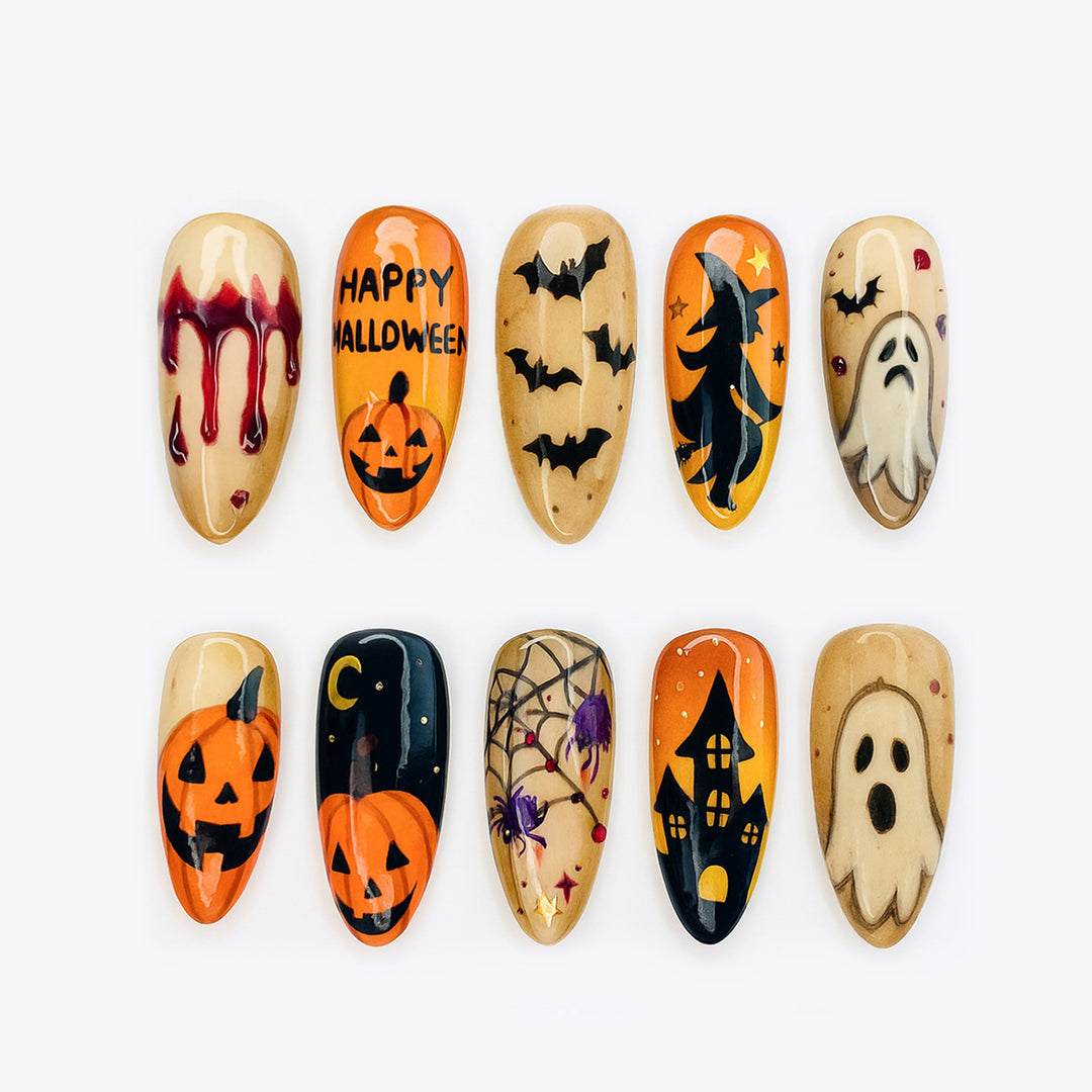 Creative Halloween Nail Art Set with Creepy Designs Bowlift
