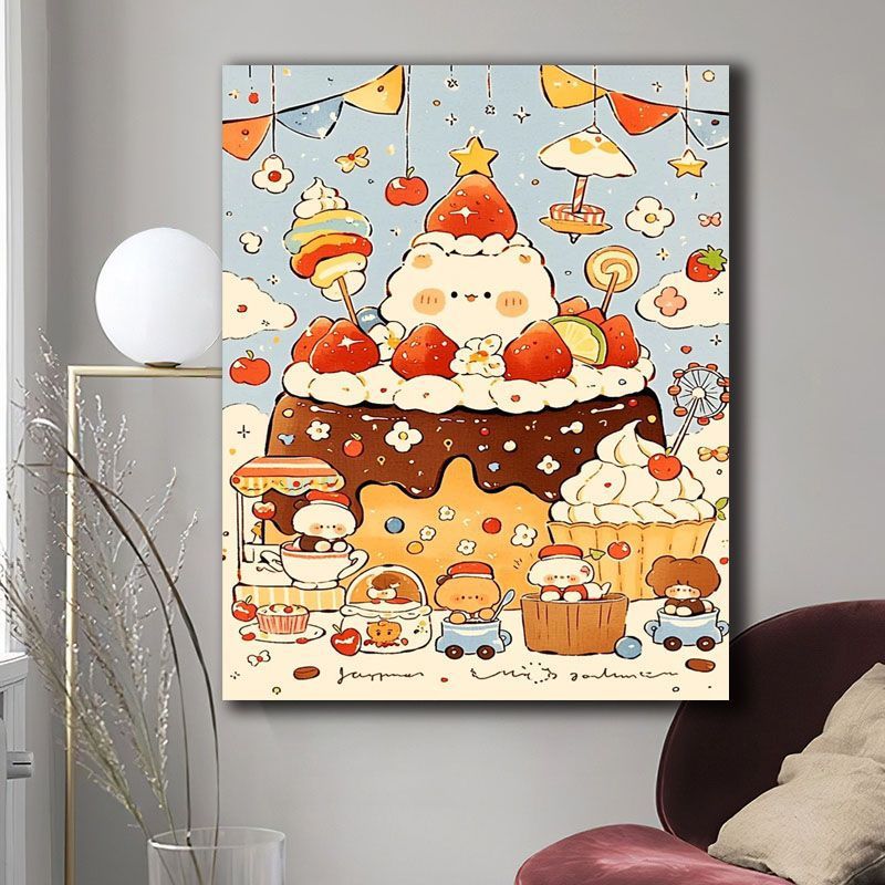 Whimsical Dessert-Themed Canvas Art Print Bowlift