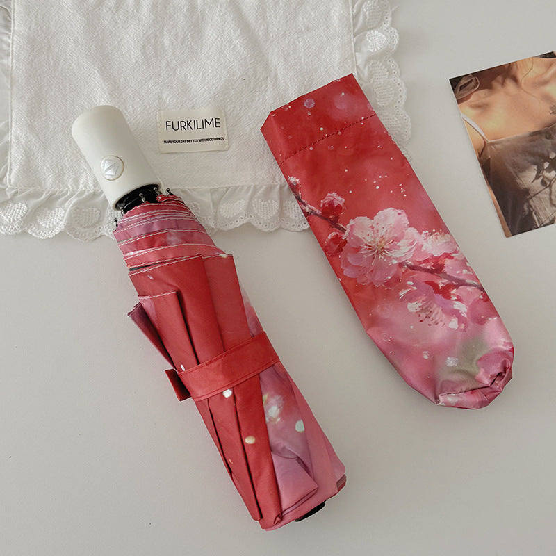Ladies Foldable Umbrella with Innovative Flower Design Bowlift