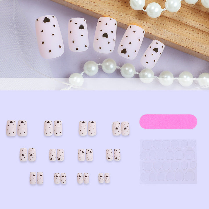 Chic Heart Pattern Press-On Nails Bowlift