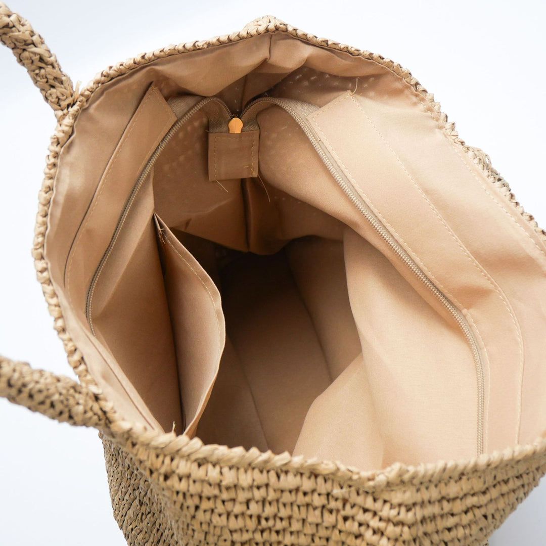 Handmade basket bag with unique fringe pendant Bowlift