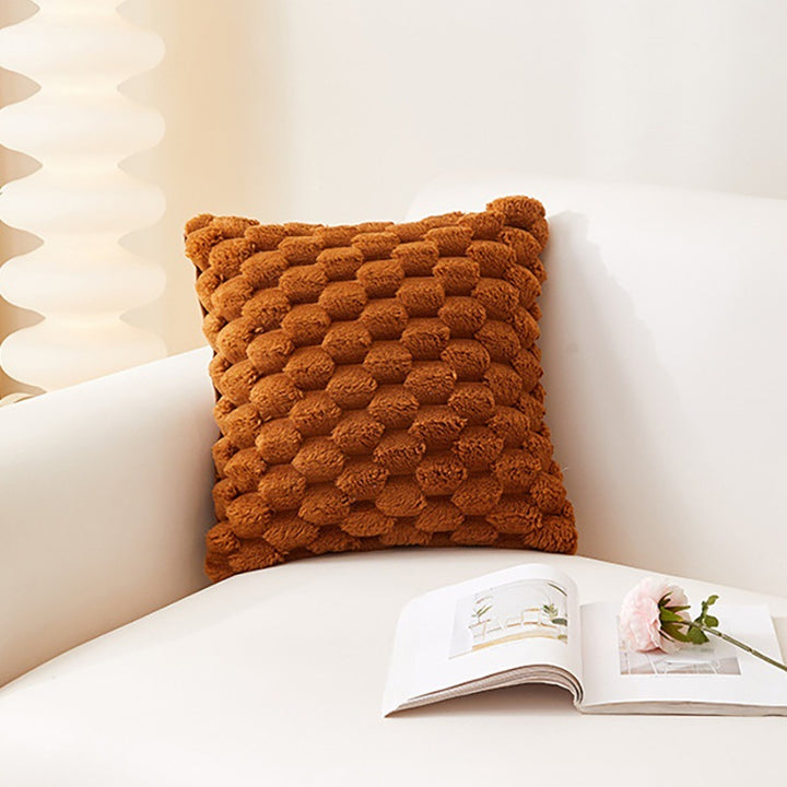 Plush Honeycomb Textured Throw Pillow Cover Set Bowlift