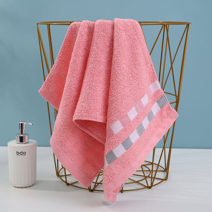 Terry Bath Towel With Luxurious Check Pattern Bowlift