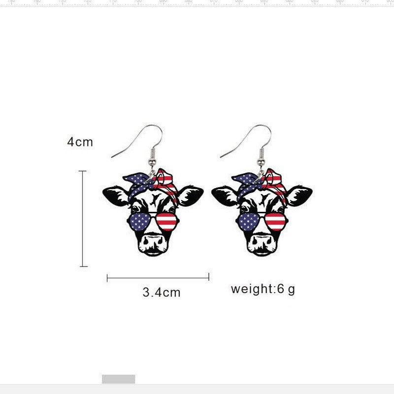 Women's eye-catching statement earrings can shape with flag motif Bowlift