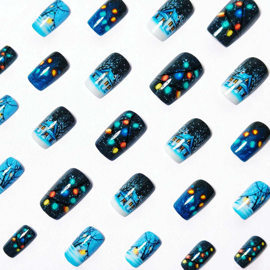 Seasonal Winter Wonderland Nail Art Bowlift