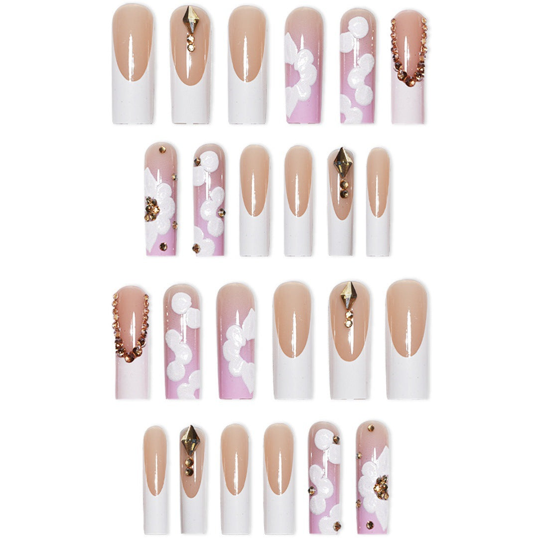 Extravagant Floral Press-On Nail Extensions Bowlift