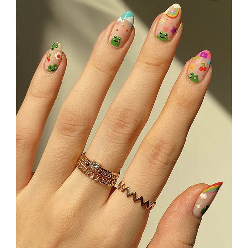 Artistic Press-On Nail Design Bowlift