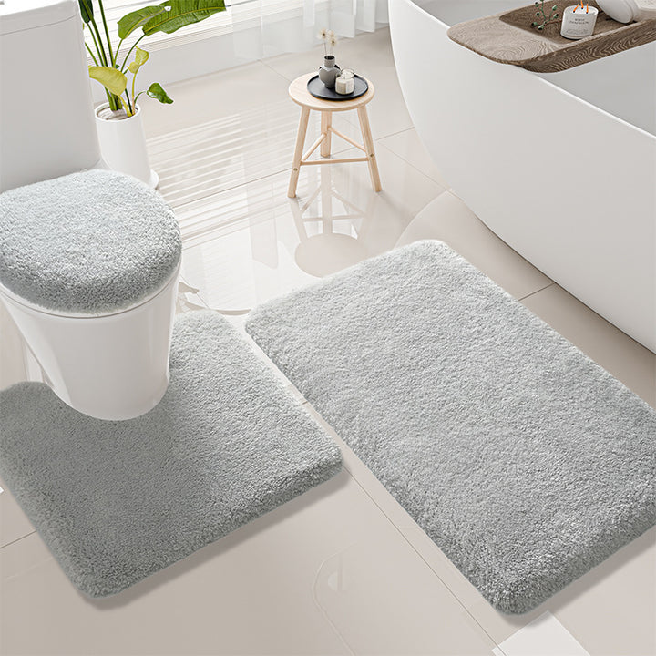 Plush Bathroom Mat Set