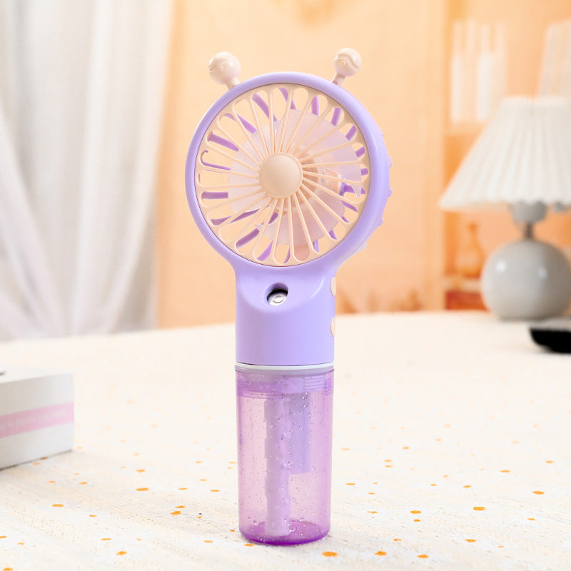 Women Portable Spray Fan with USB Charging Function and Ergonomic Handle Bowlift