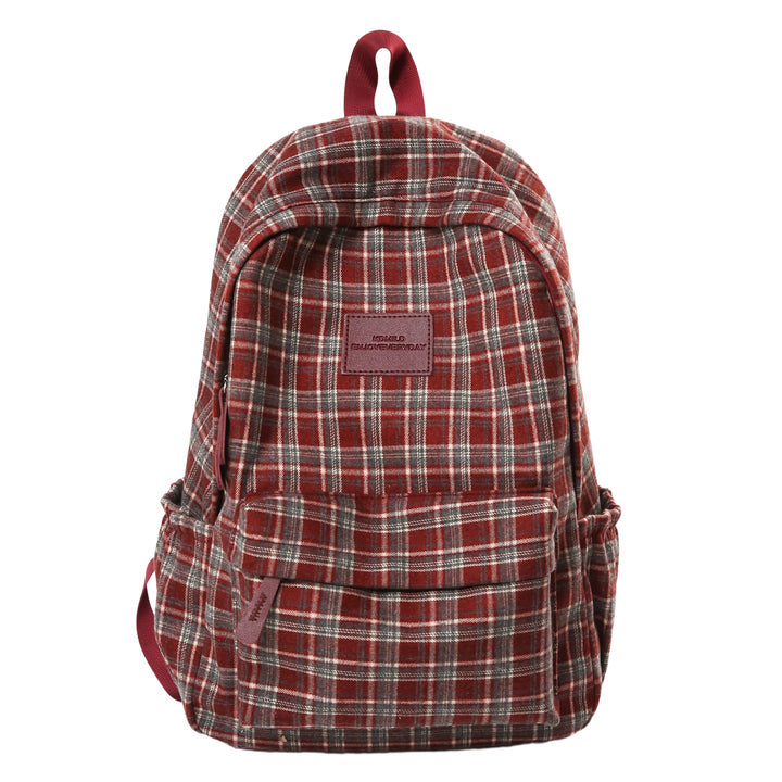 Checked Patterned Casual School Backpack Bowlift