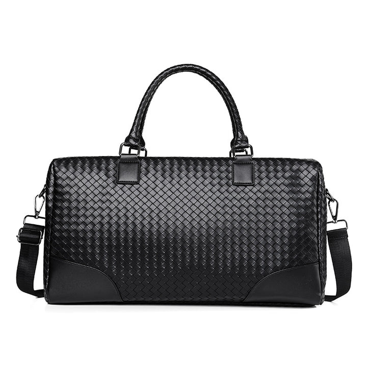 Premium Woven Leather Travel Duffel Bag Bowlift