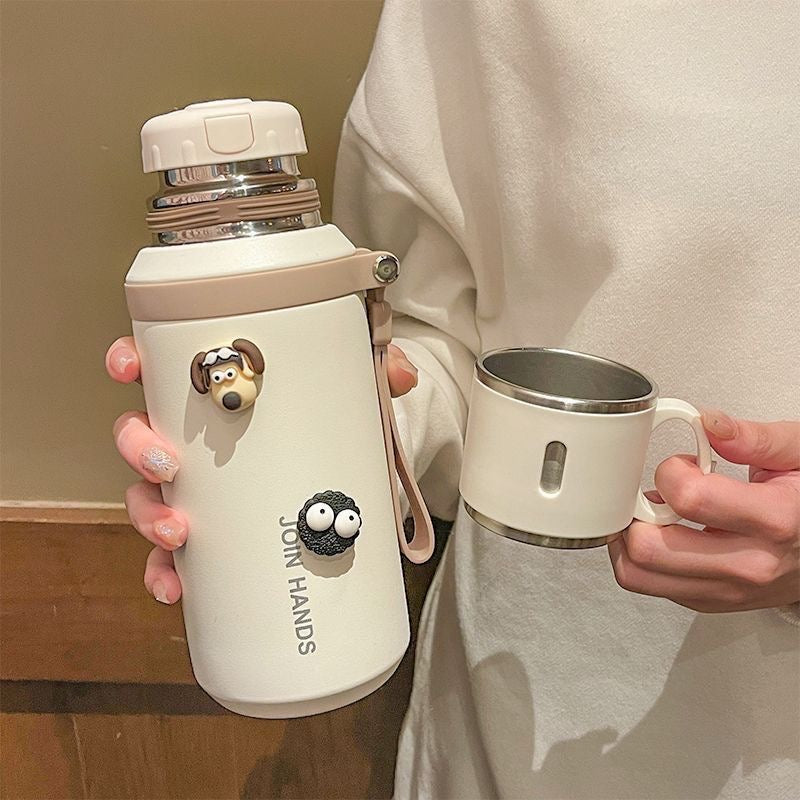 Women's Insulated Stainless Steel Water Bottle with Anti-Slip Grip Bowlift