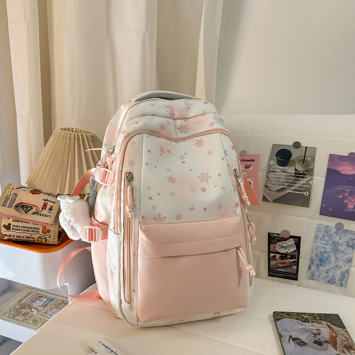 Backpack with Elegant, Floral Design and Many Compartments Bowlift