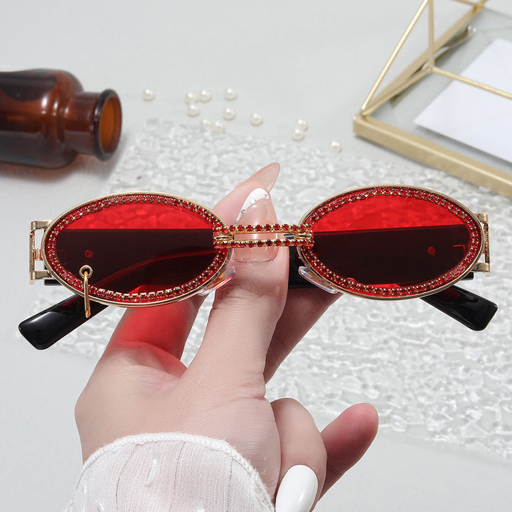 Women extravagant fashionable sunglasses with rhinestone-adorned frame Bowlift