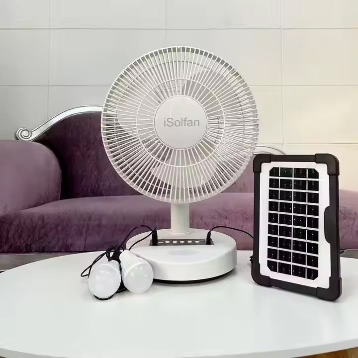 Women's portable solar-powered table fan with USB charging function Bowlift