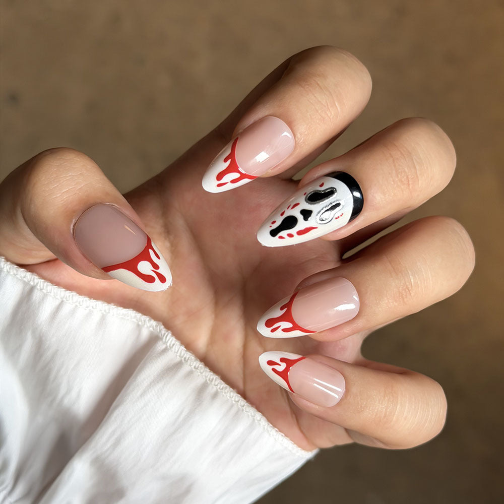 Artistic Horror-Themed Press-On Nails Bowlift