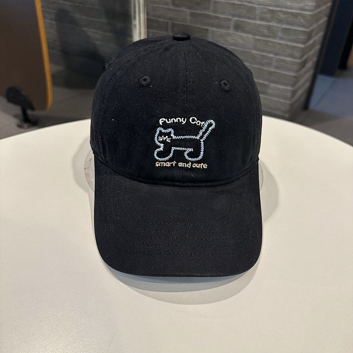 Women's Playful Cat-Themed Baseball Cap Bowlift