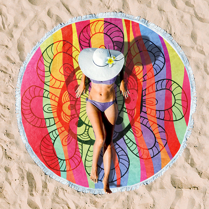 Rundstrand towel with unique sunset design Bowlift