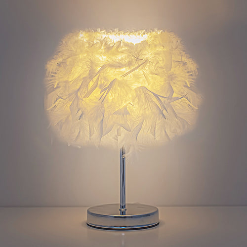 Feather-Accented Table Lamp