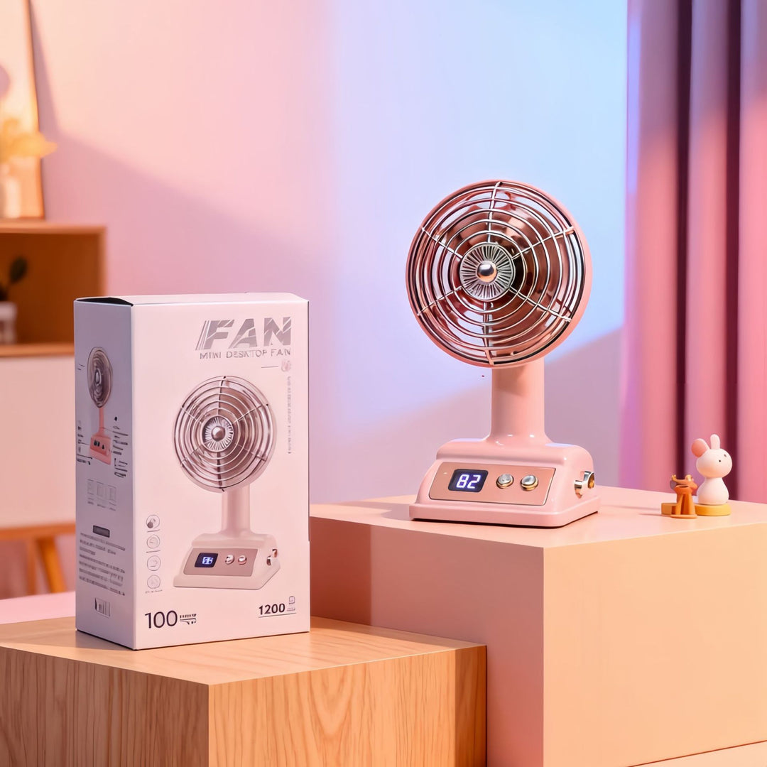 Women's portable table fan with LED display Bowlift