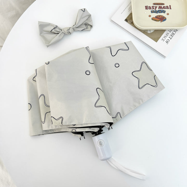 Ladies Automatic Folding Umbrella with Creative Pattern Bowlift