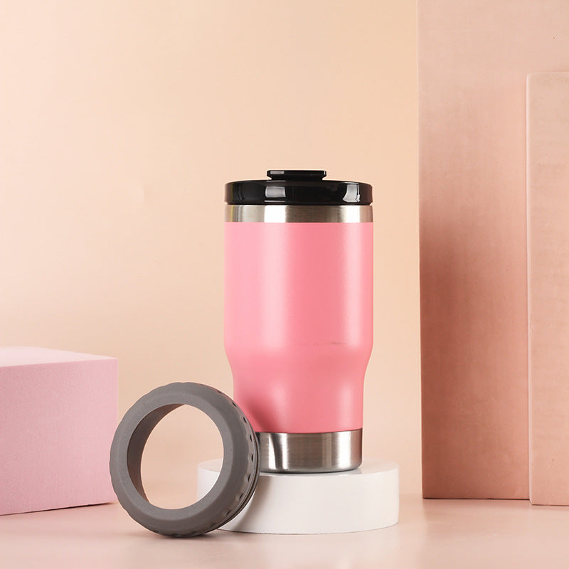 Women Insulated Travel Mug with Non-Slip Silicone Ring Bowlift