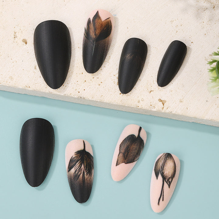Creative Nail Art Set with Elegant Leaf Patterns Bowlift